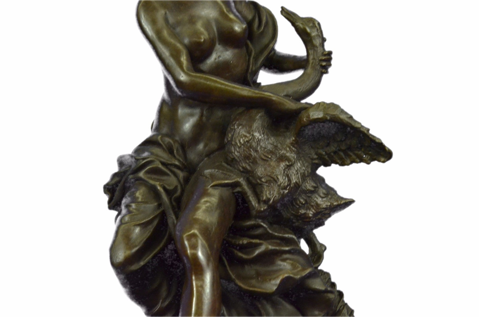 Handcrafted detailed nude Naked Leda the Swan Bronze Sculpture by Moreau Deal