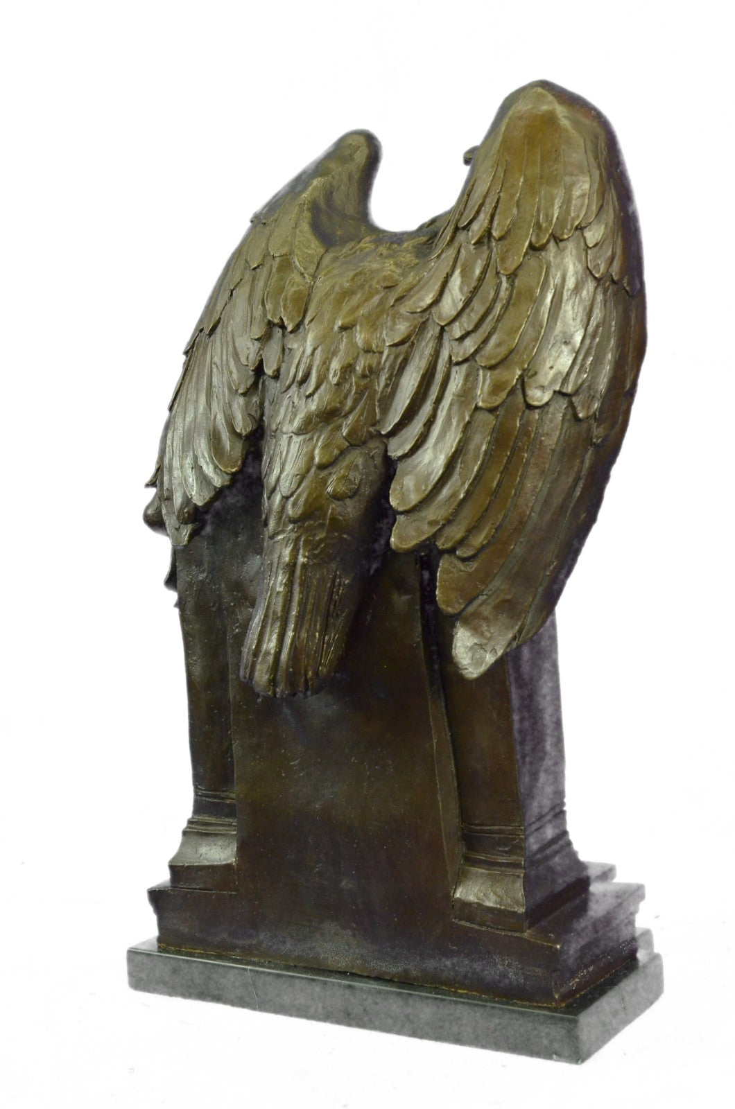 Bronze Sculpture Collector Edition Large Eagle With Nude Young Male Figure