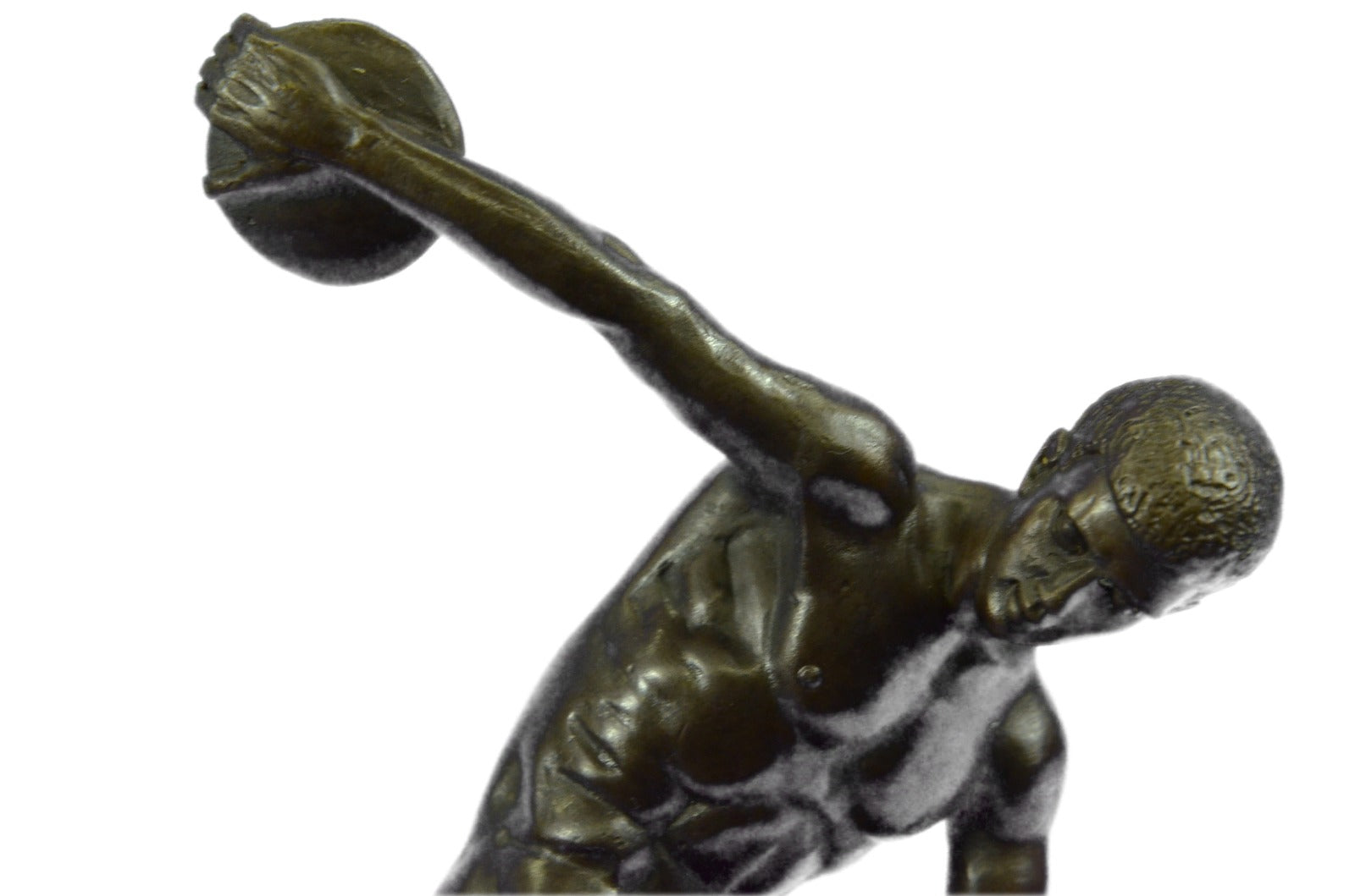 Vintage, CAST BRONZE FIGURE OF A DISCUS THROWER, old Grecian style approx 10"