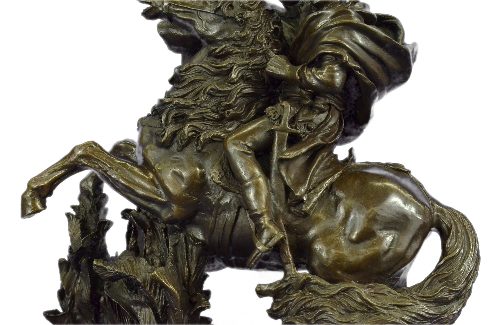 NAPOLEON BONAPARTE CROSSING THE ALPS PURE BRONZE STATUE MARBLE BASE SCULPTURE