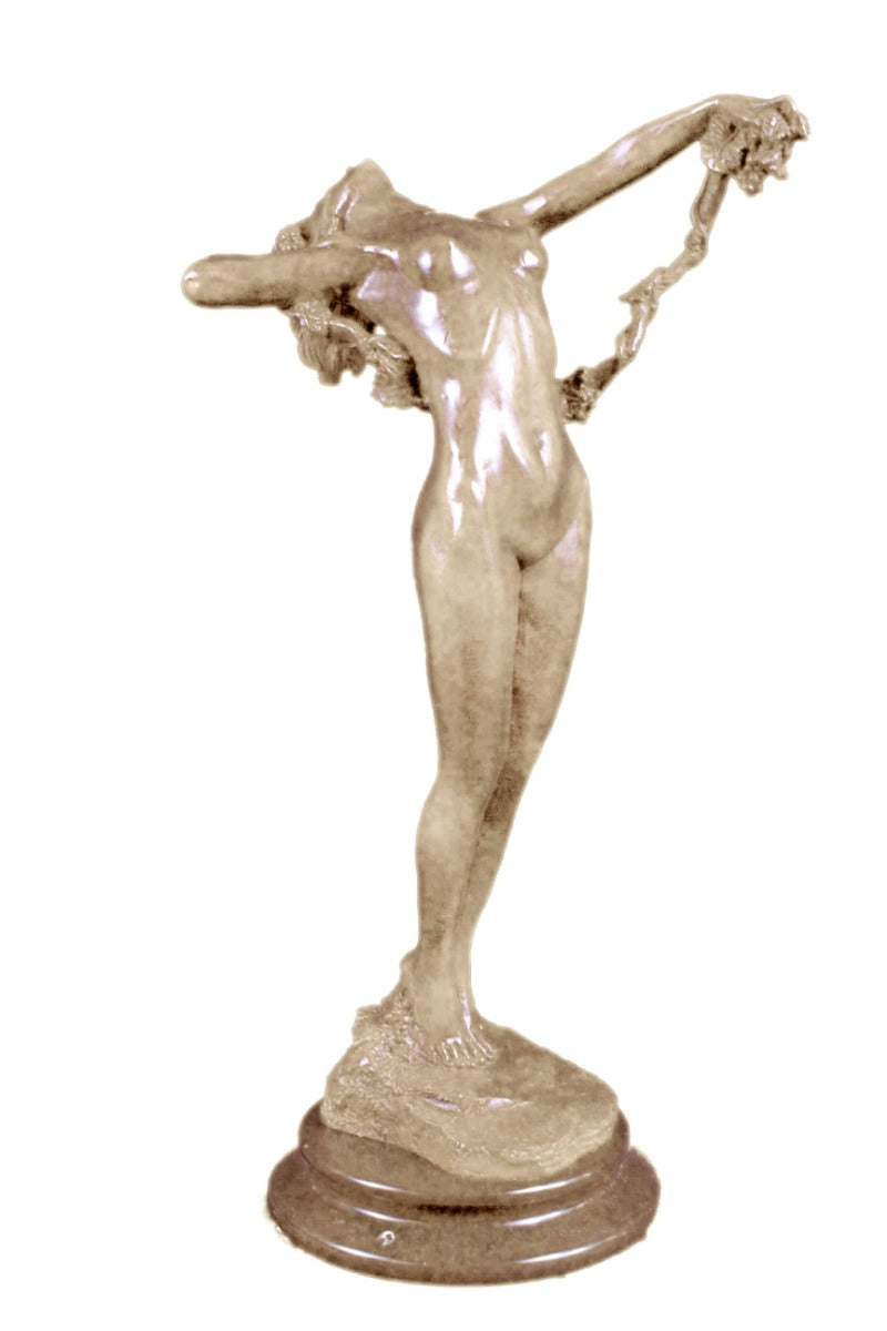 Handcrafted bronze sculpture SALE Vitalis By Vine With Woman Nude Cast Hot