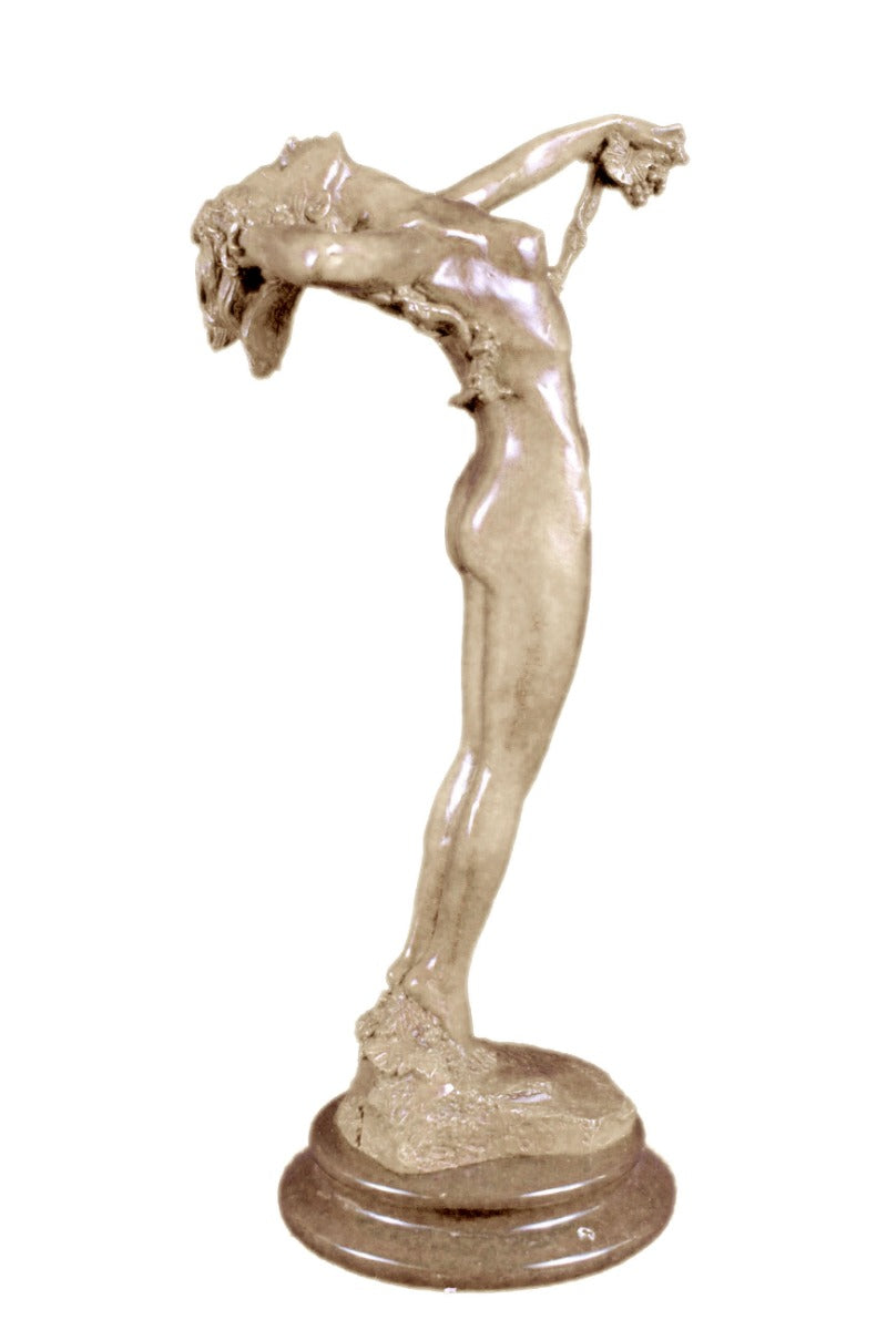 Handcrafted bronze sculpture SALE Vitalis By Vine With Woman Nude Cast Hot