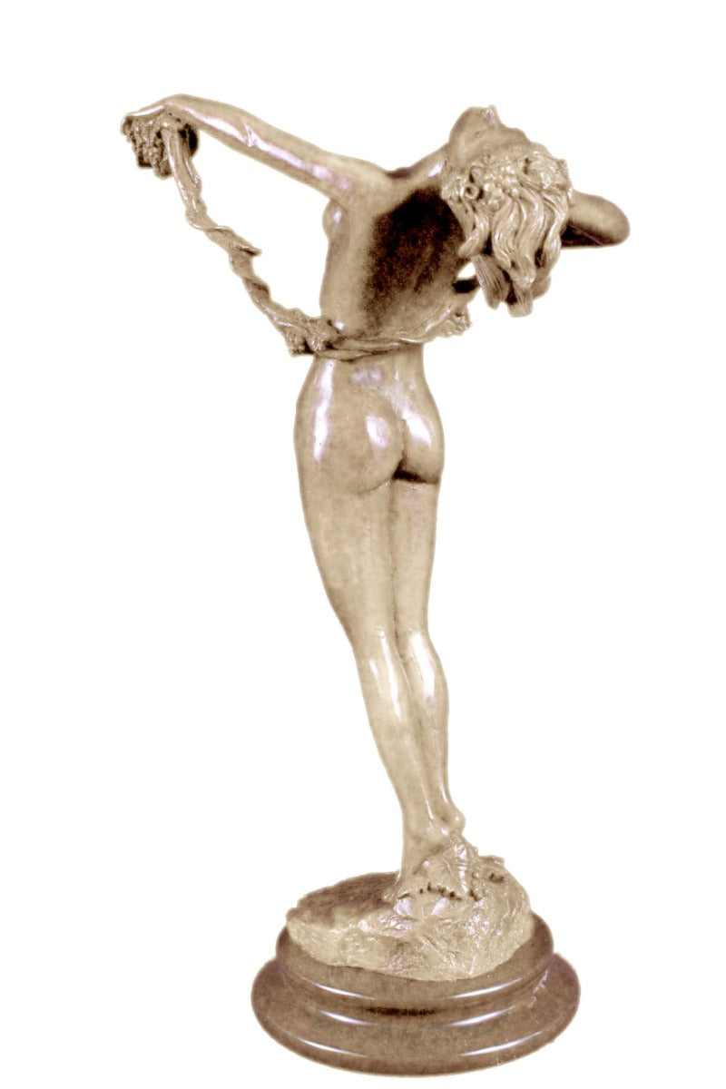 Handcrafted bronze sculpture SALE Vitalis By Vine With Woman Nude Cast Hot