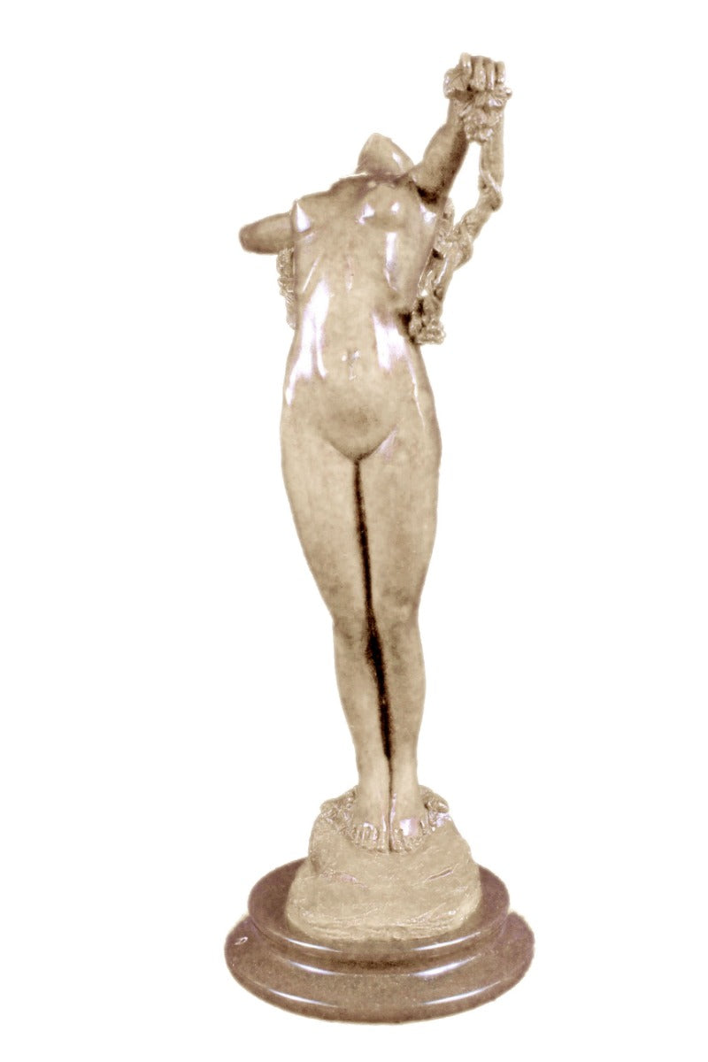 Handcrafted bronze sculpture SALE Vitalis By Vine With Woman Nude Cast Hot