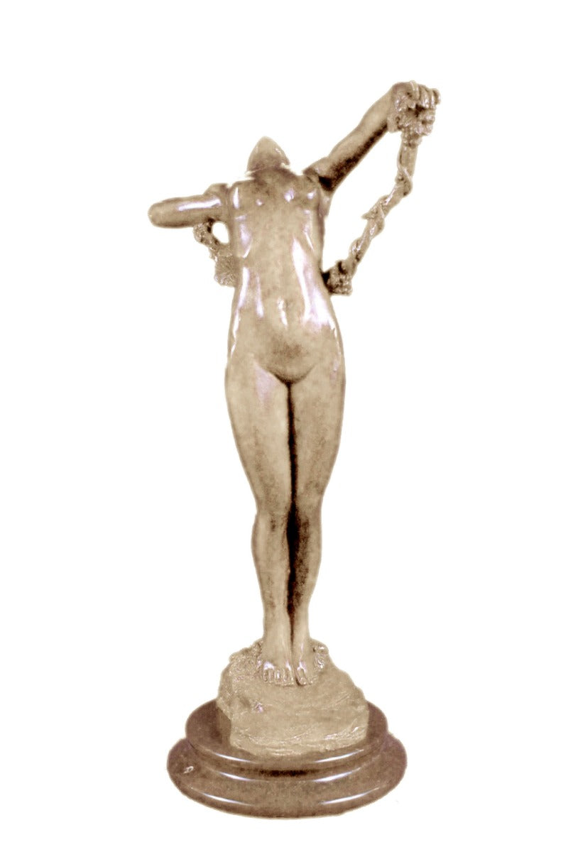 Handcrafted bronze sculpture SALE Vitalis By Vine With Woman Nude Cast Hot