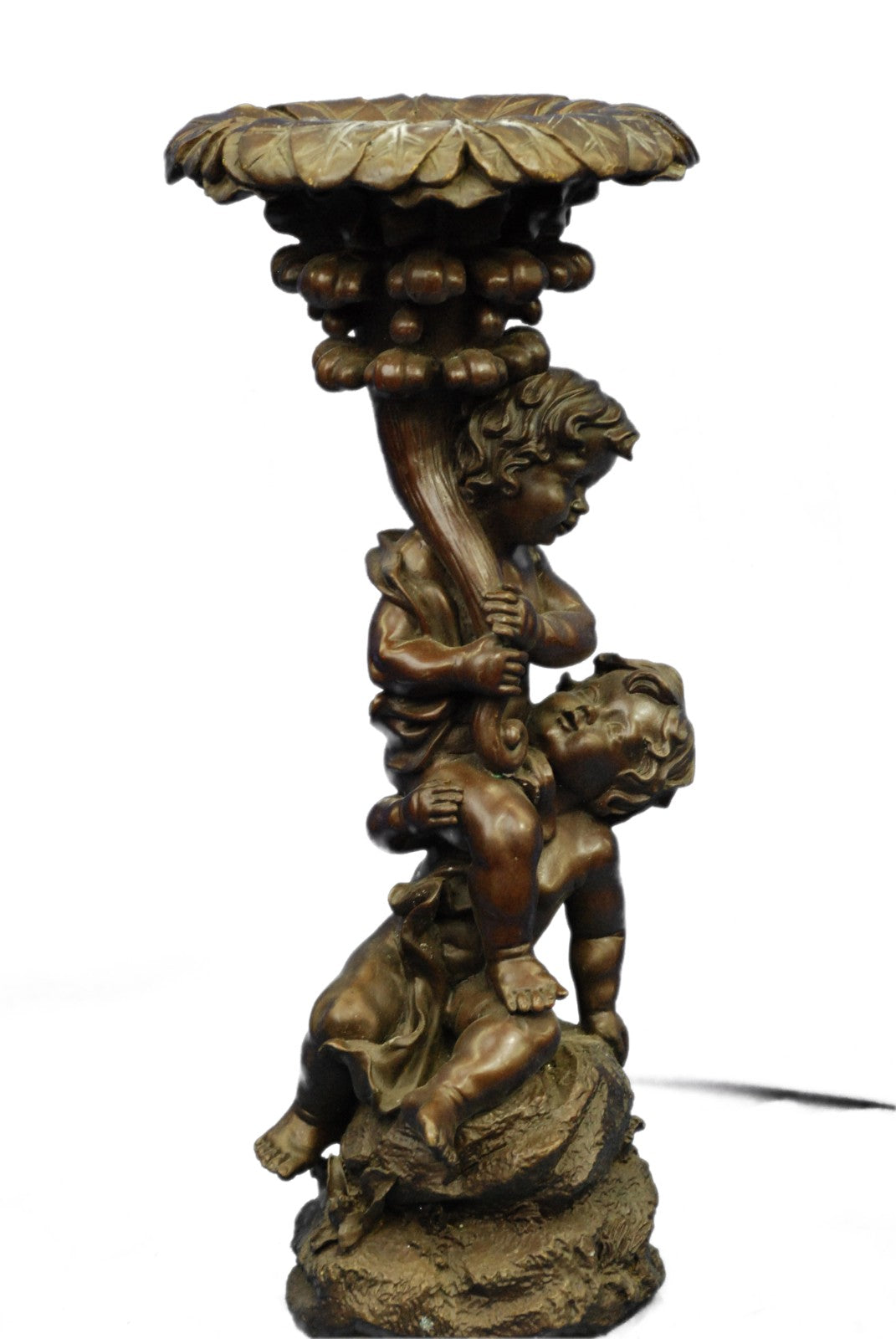 Two Child Cherub Puti Playful Nouveau Art Bronze Sculpture Statue Figure Sale