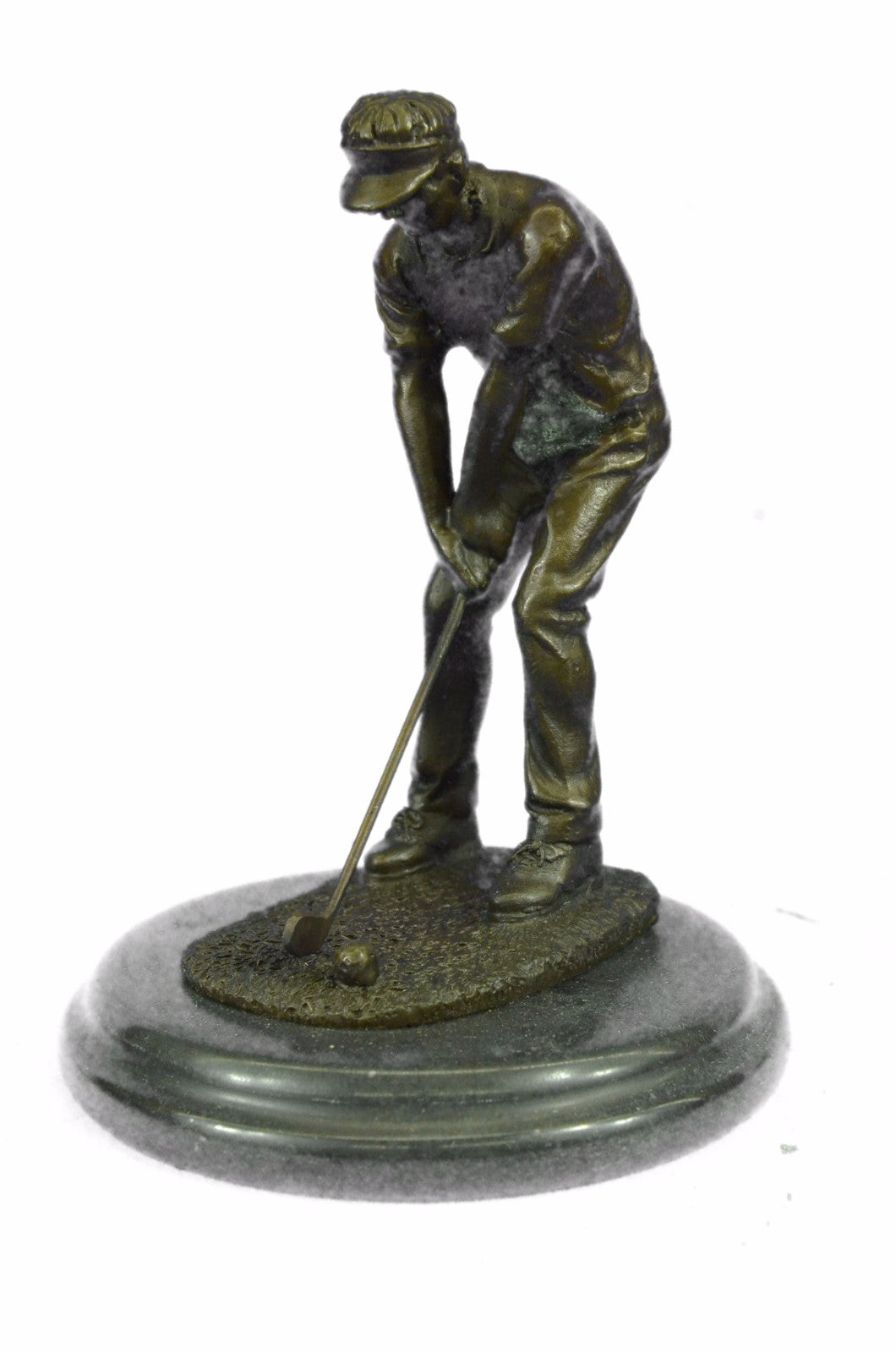 Bobby Jones Classic Golfer Art Bronze Marble Statue Golf Club Pro Shop Sculpture