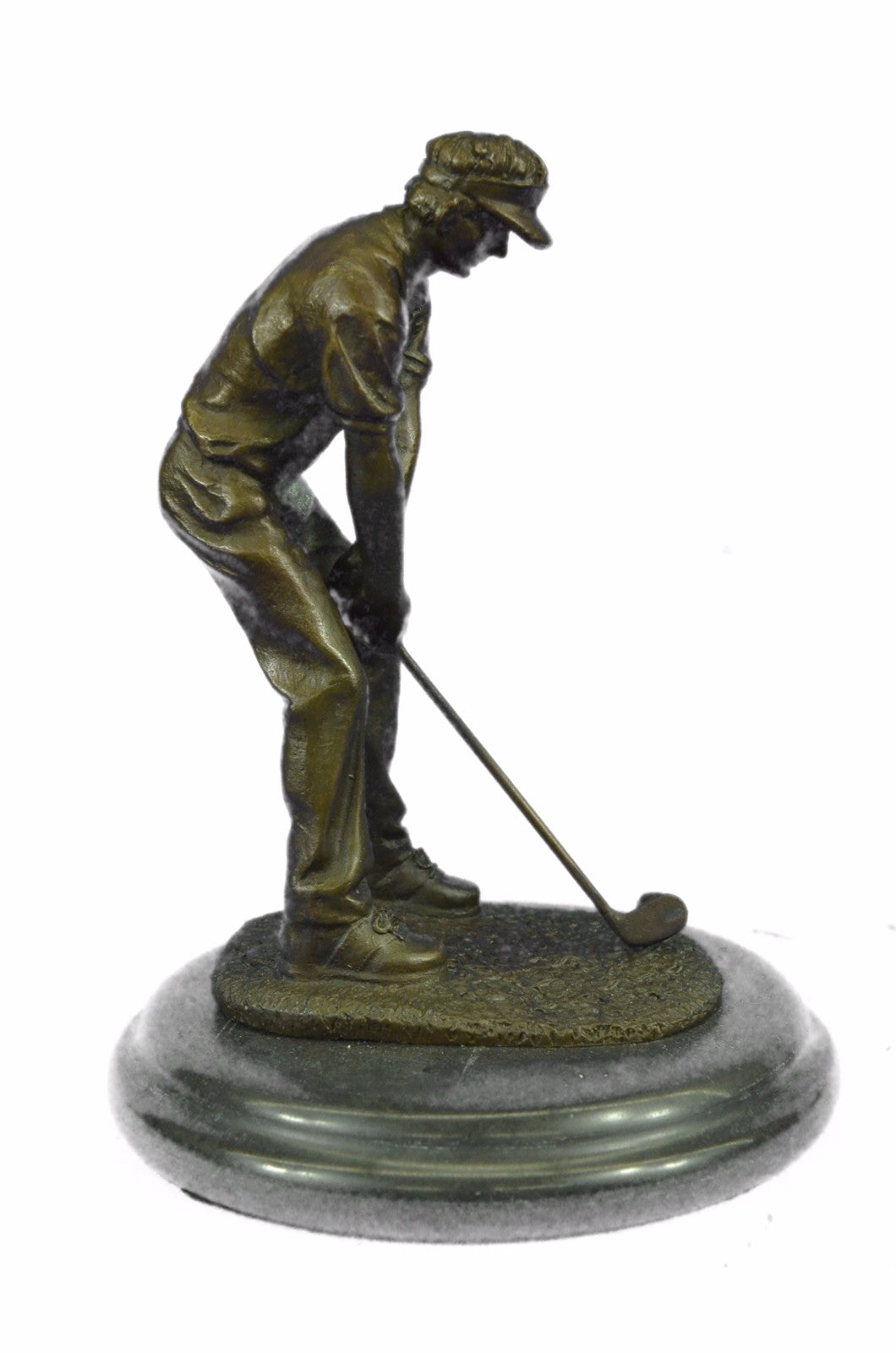 Bobby Jones Classic Golfer Art Bronze Marble Statue Golf Club Pro Shop Sculpture