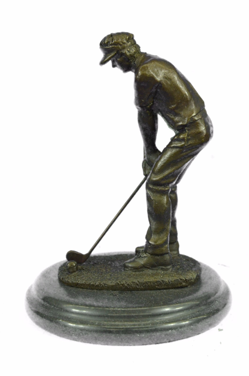 Bobby Jones Classic Golfer Art Bronze Marble Statue Golf Club Pro Shop Sculpture