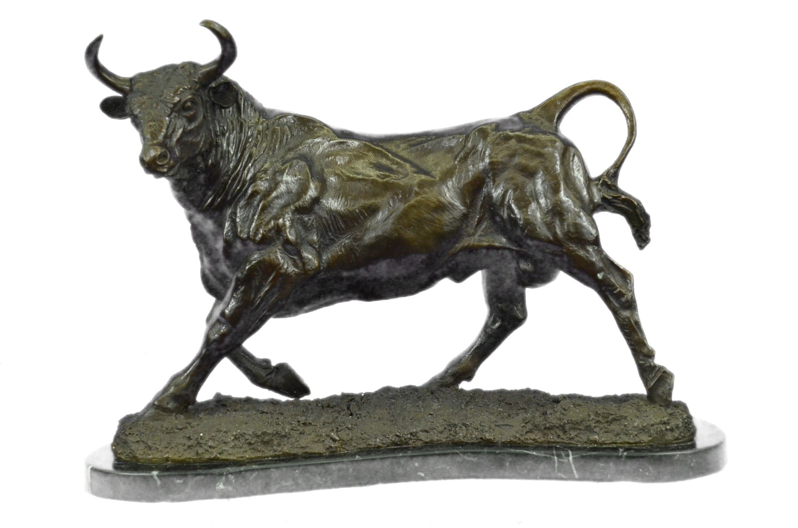 Bronze Sculpture Signed Original Stock Market Bull Handcrafted Figurine Figure