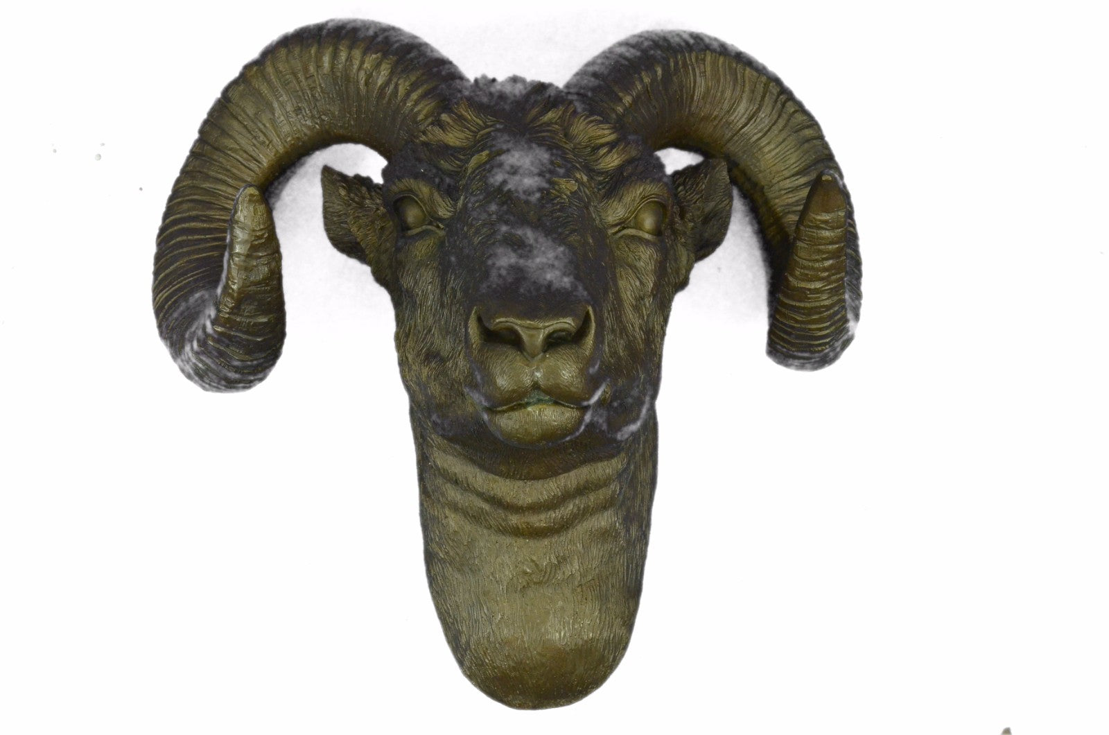 Bronze Sculpture Art Deco Rams Head Bust For Wall Hot Cast Hand Made Statue