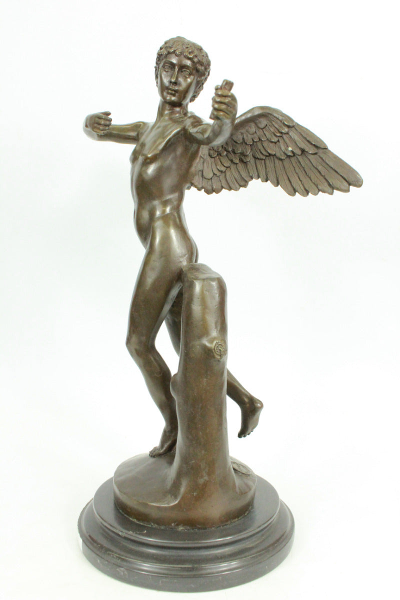 Art Deco Valentine Day Art Cupid Angel Bronze Sculpture Statue Figurine Figure 