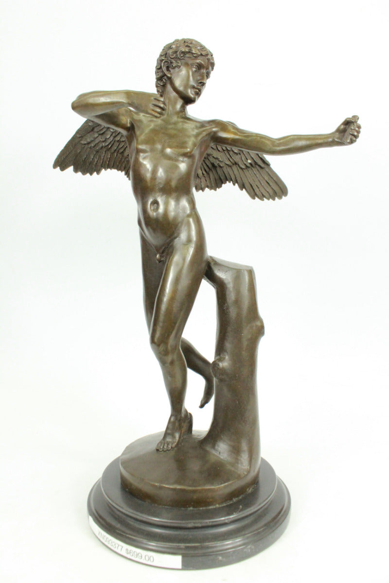 Art Deco Valentine Day Art Cupid Angel Bronze Sculpture Statue Figurine Figure 