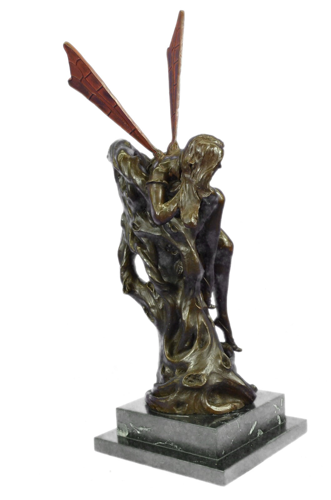 Bronze decor collectible sculpture Fairy / Mythical Signed Large Forest Fairy