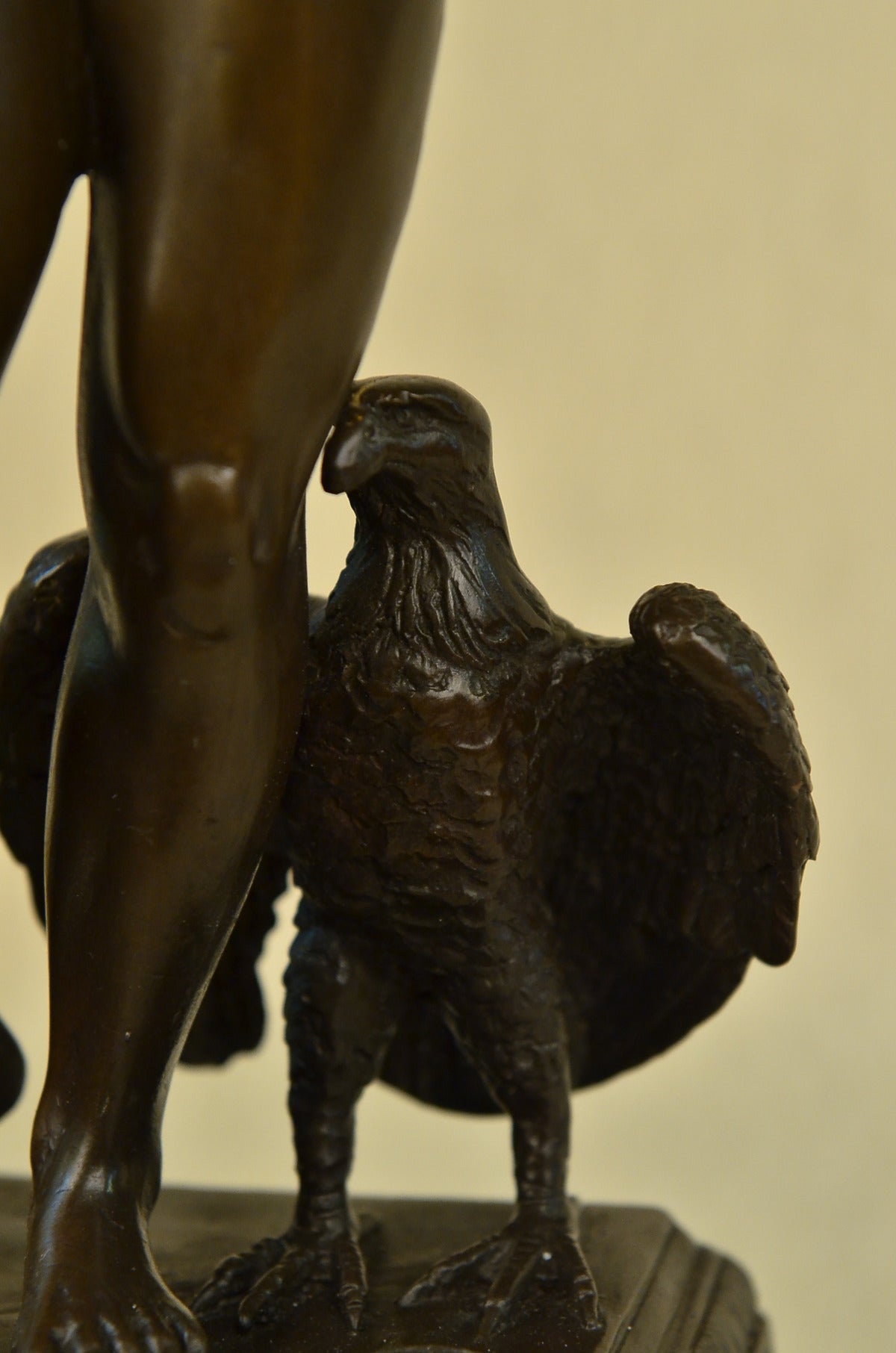 Handcrafted bronze sculpture SALE Falc Eagle Bird With Standing Man Roman Nude