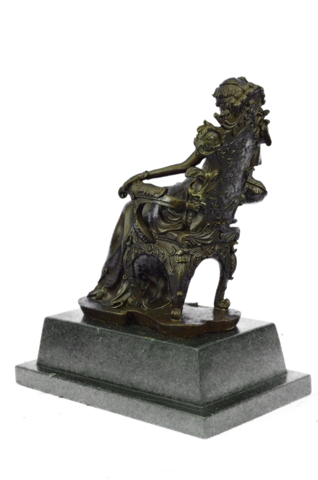 Vintage Original Sculpture BRONZE Art Nouveau LADY Old VICTORIAN Style STATUE NR