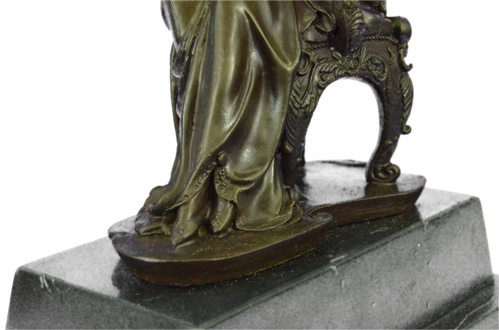 Vintage Original Sculpture BRONZE Art Nouveau LADY Old VICTORIAN Style STATUE NR