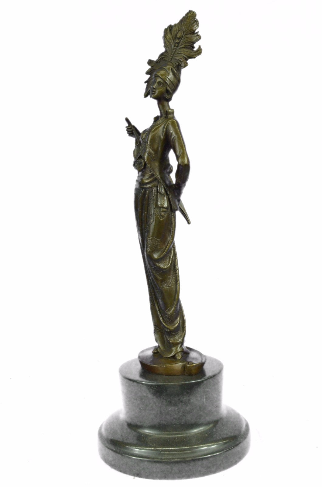 Art Deco Handcrafted Flapper Classy Lady Bronze Sculpture Home Decor Figurine