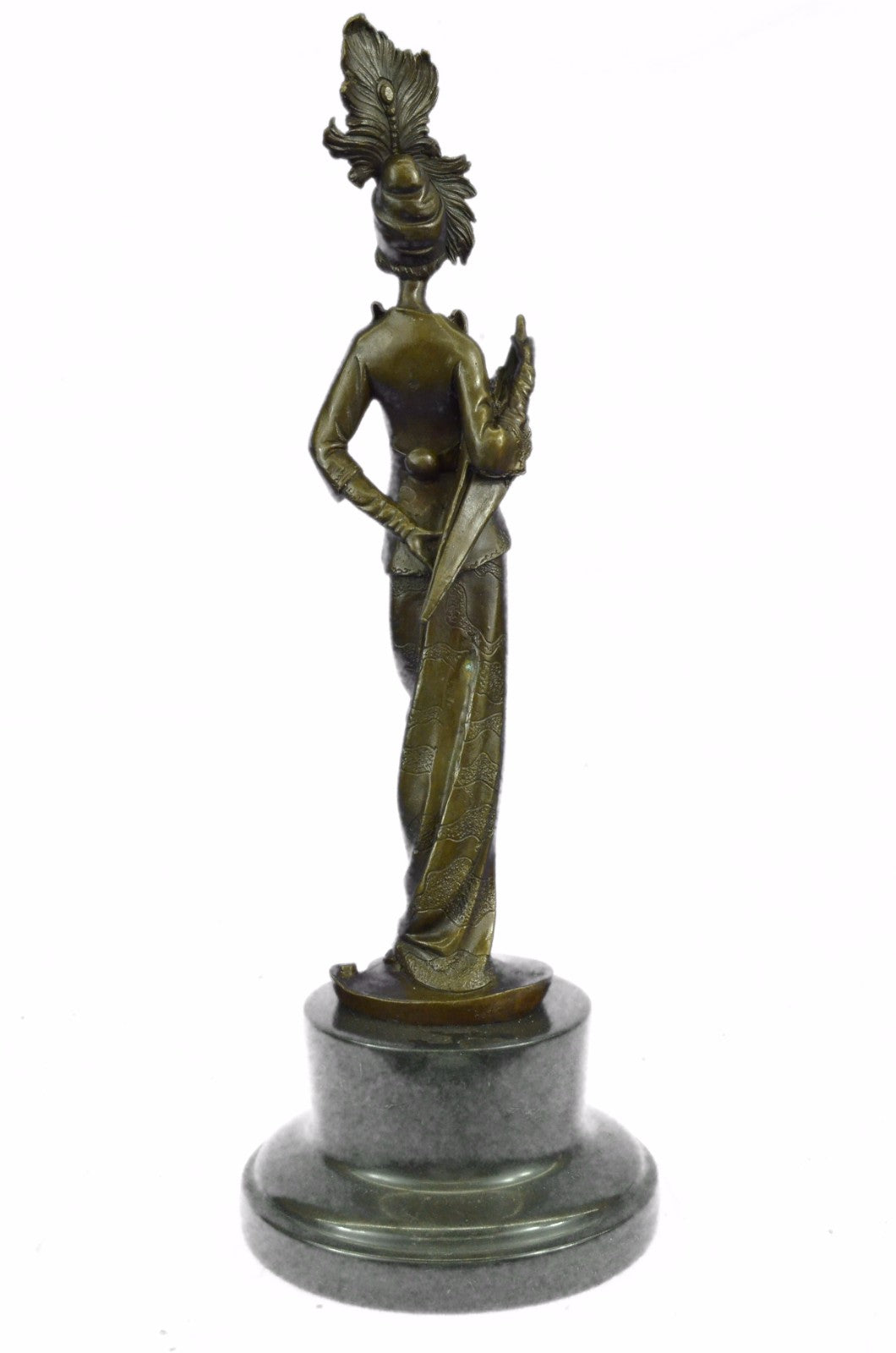 Art Deco Handcrafted Flapper Classy Lady Bronze Sculpture Home Decor Figurine