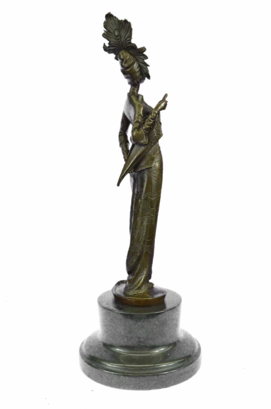 Art Deco Handcrafted Flapper Classy Lady Bronze Sculpture Home Decor Figurine