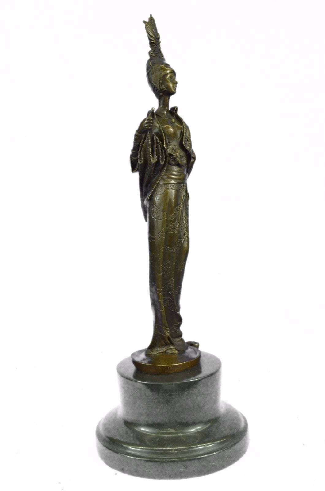 Art Deco Handcrafted Flapper Classy Lady Bronze Sculpture Home Decor Figurine