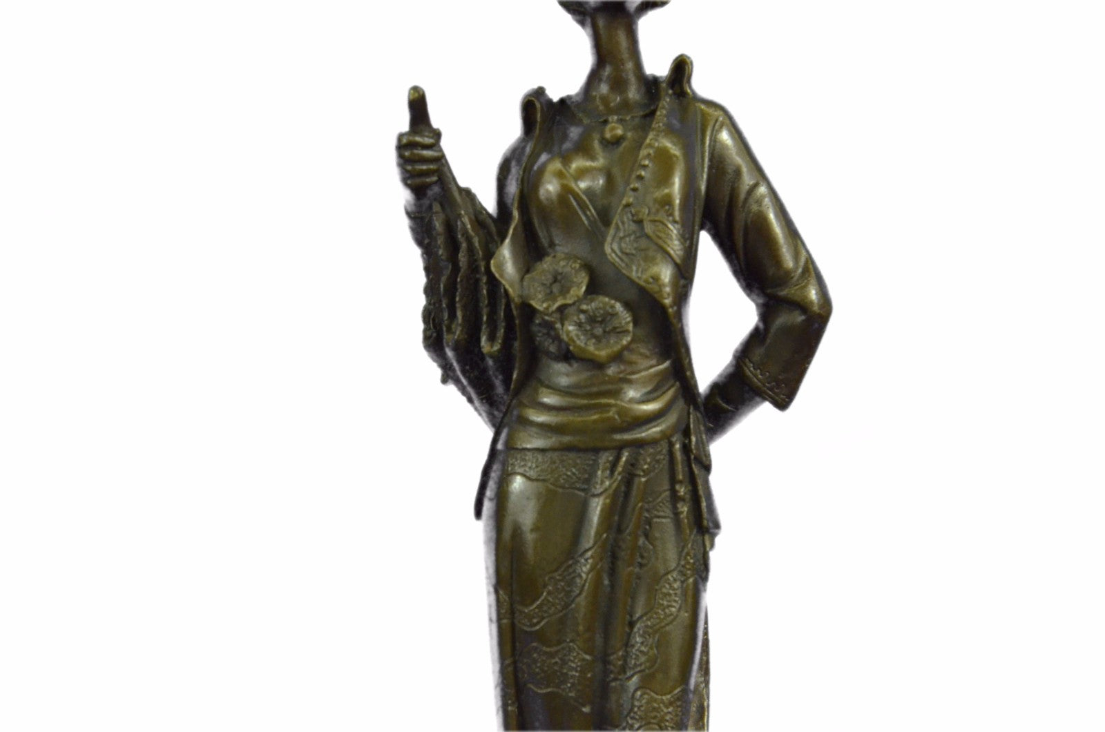 Art Deco Handcrafted Flapper Classy Lady Bronze Sculpture Home Decor Figurine