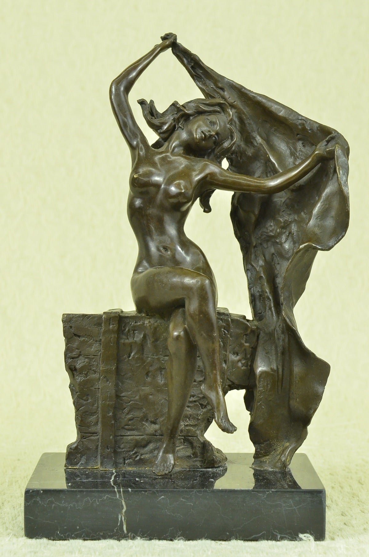 Handcrafted bronze sculpture SALE Dec Home Wax Lost Deco Nouveau Art Lady Sexy