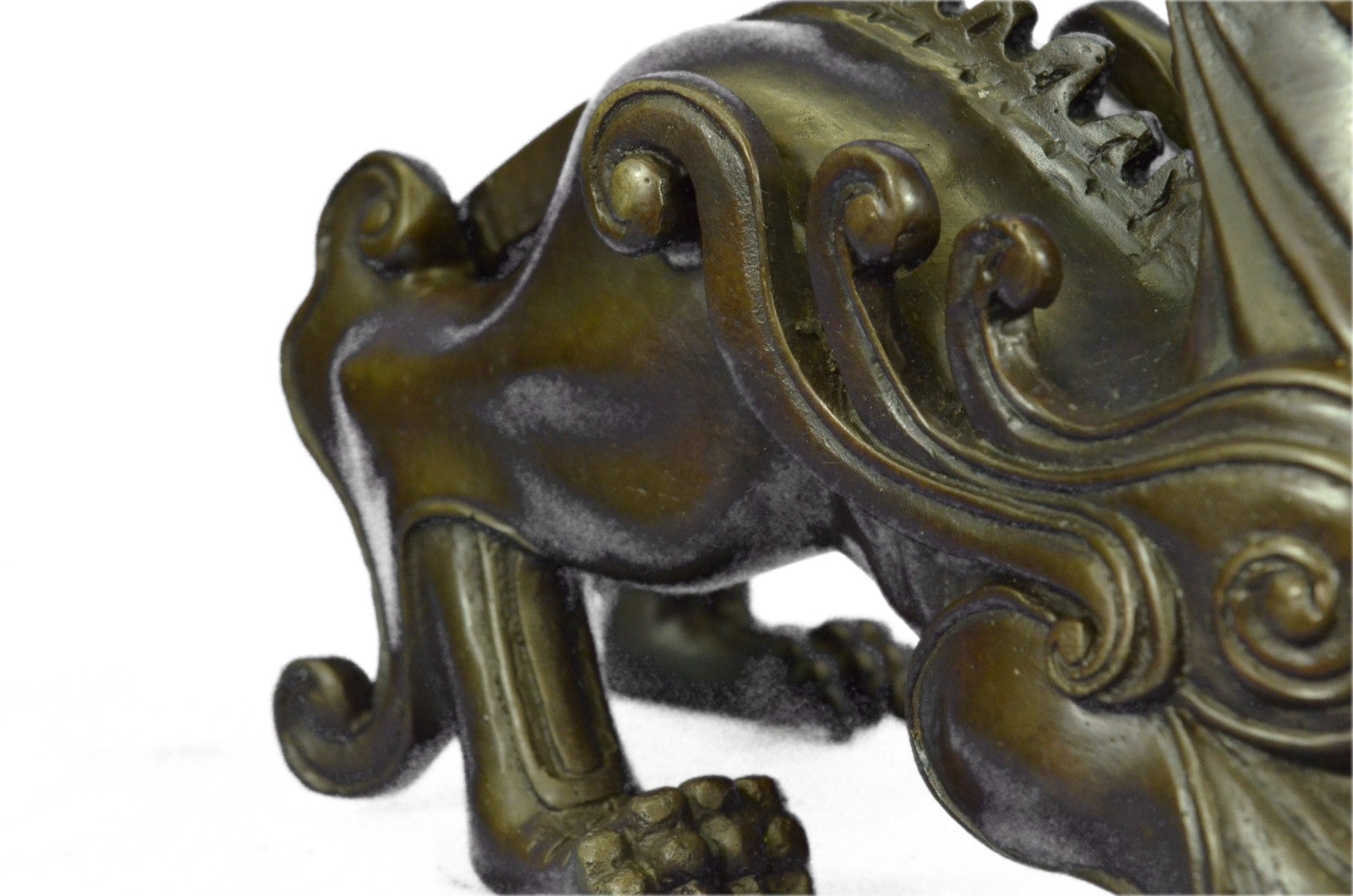 Large Asian Dragon of the Great Wall Home Office Bronze Decoration Statue Figure