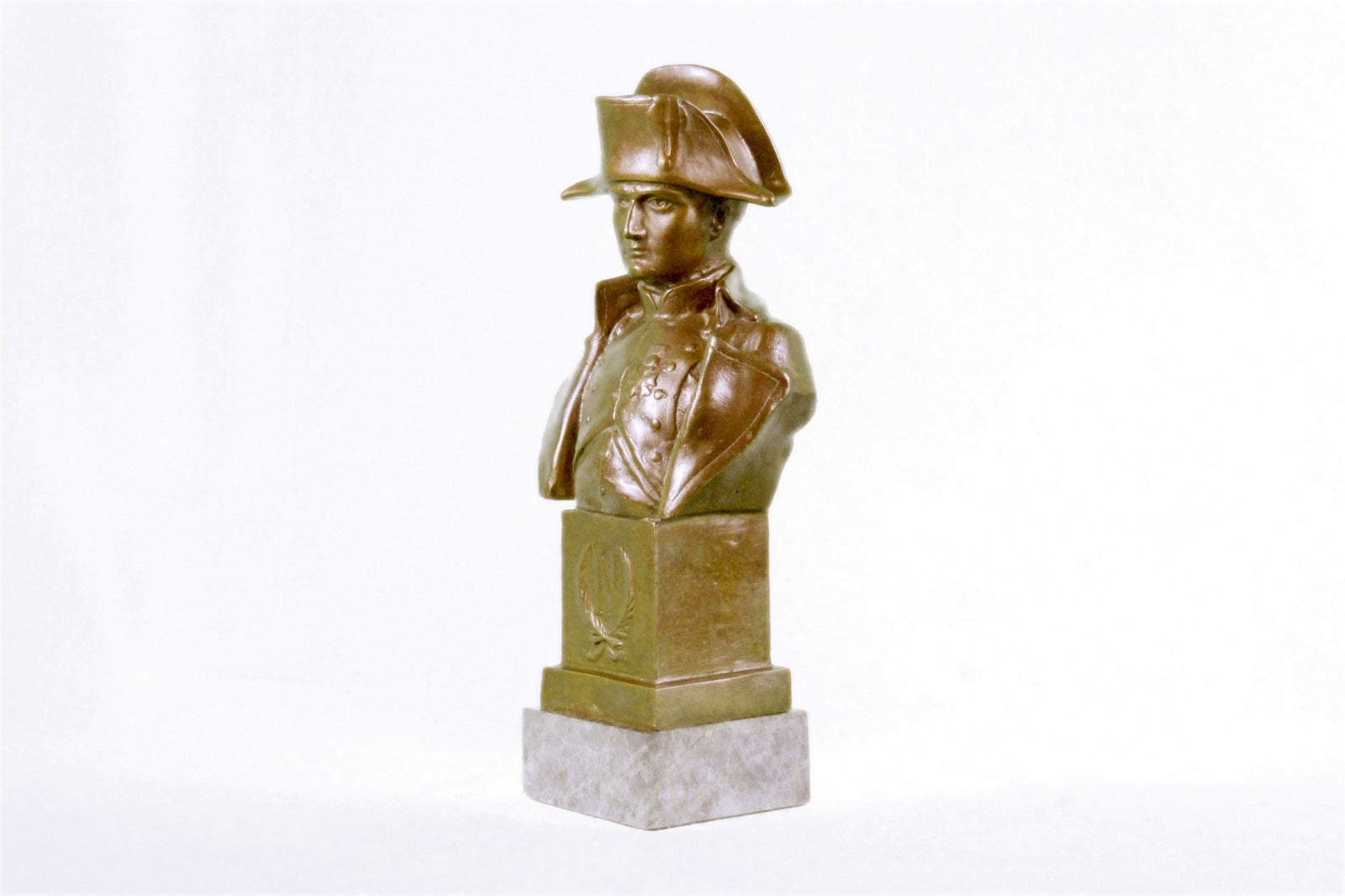 Handcrafted bronze sculpture SALE Marble Green Bust Bonaparte Napoleon Classic