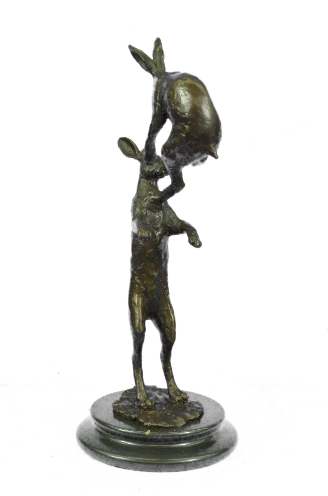 Art Deco Vienna Bronze Boxing Hares Sculpture Marble Base Figurine Figure Deal