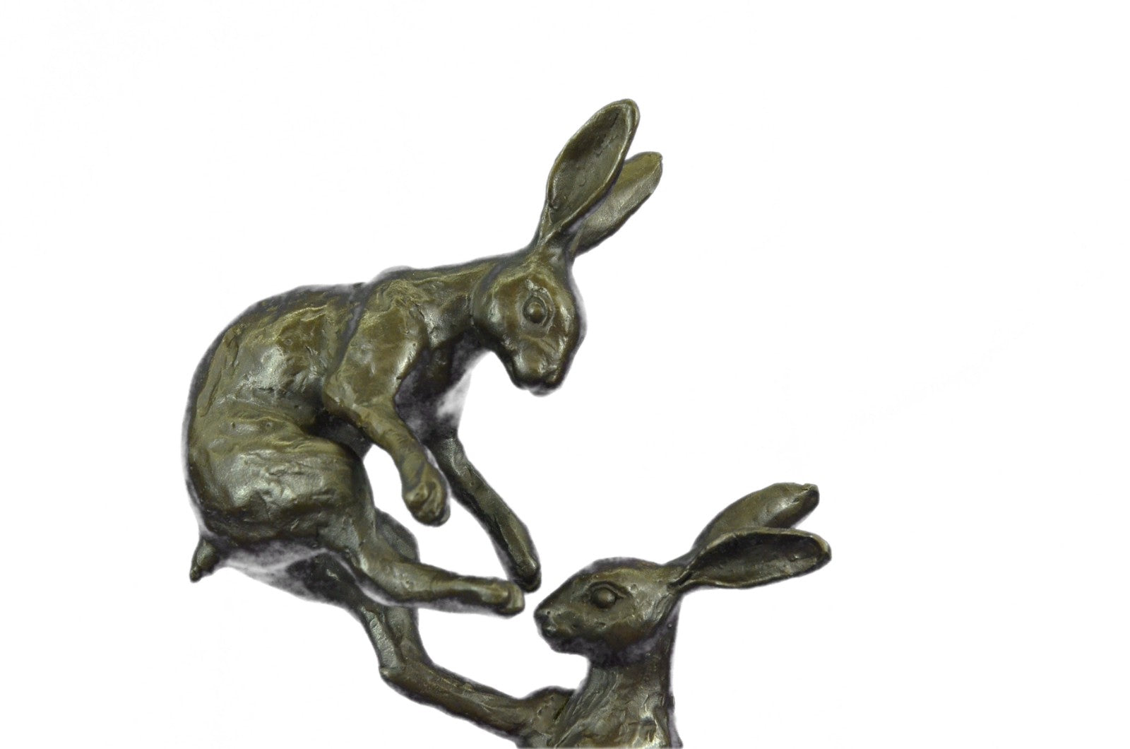 Art Deco Vienna Bronze Boxing Hares Sculpture Marble Base Figurine Figure Deal