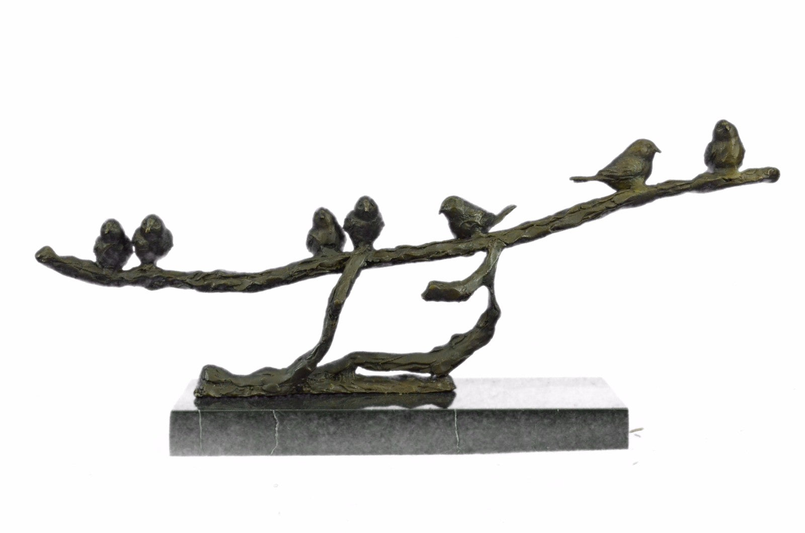 Hand Made Numbered 7 Love Bird on a Branch Bronze Sculpture Figure Sale