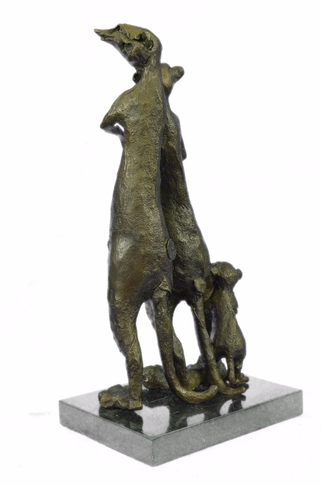 Art Deco Hand Made Mother and Father and Child Meerkat Bronze Sculpture Sale