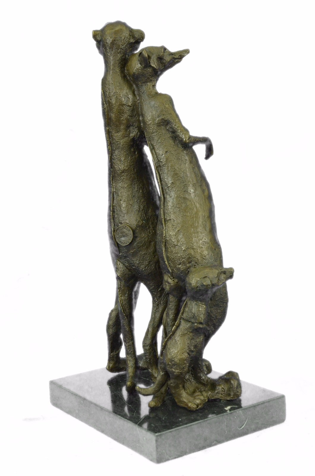 Art Deco Hand Made Mother and Father and Child Meerkat Bronze Sculpture Sale