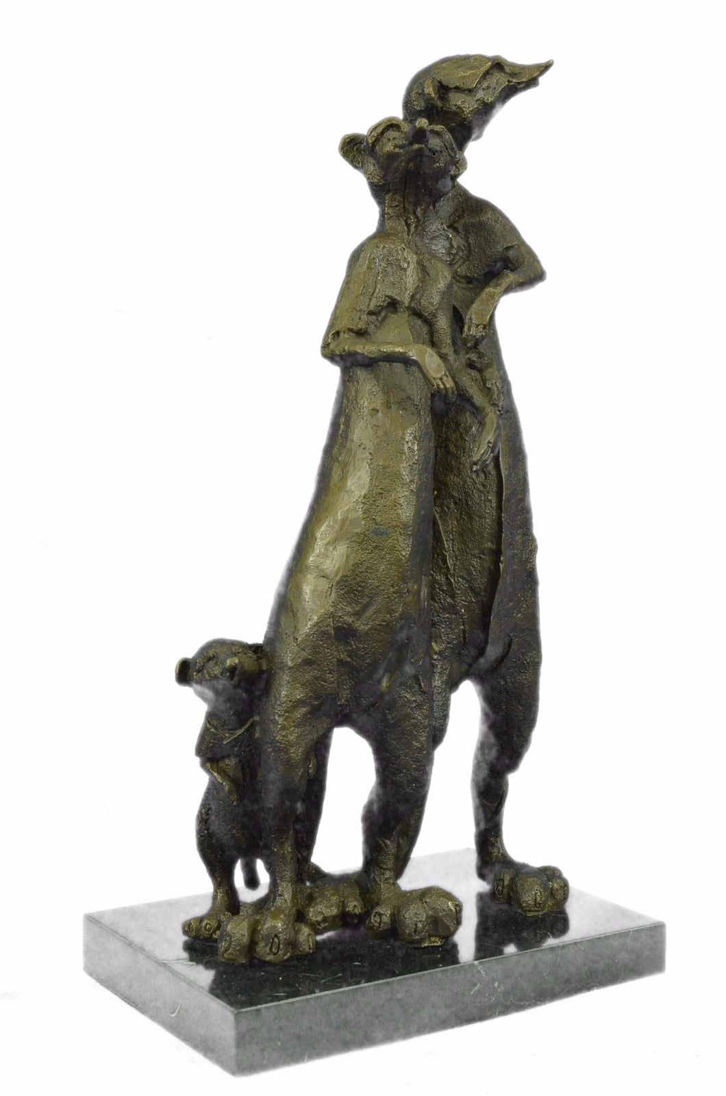 Art Deco Hand Made Mother and Father and Child Meerkat Bronze Sculpture Sale