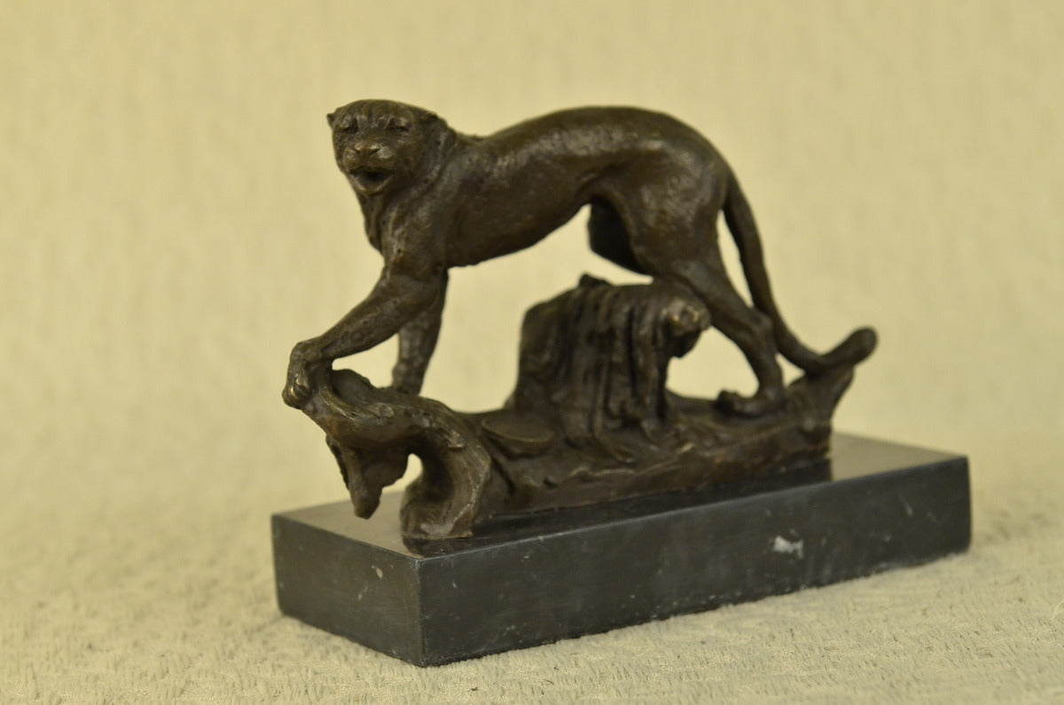 Handcrafted bronze sculpture SALE Nouveau Art Style Deco Art Wildlife Cheetah