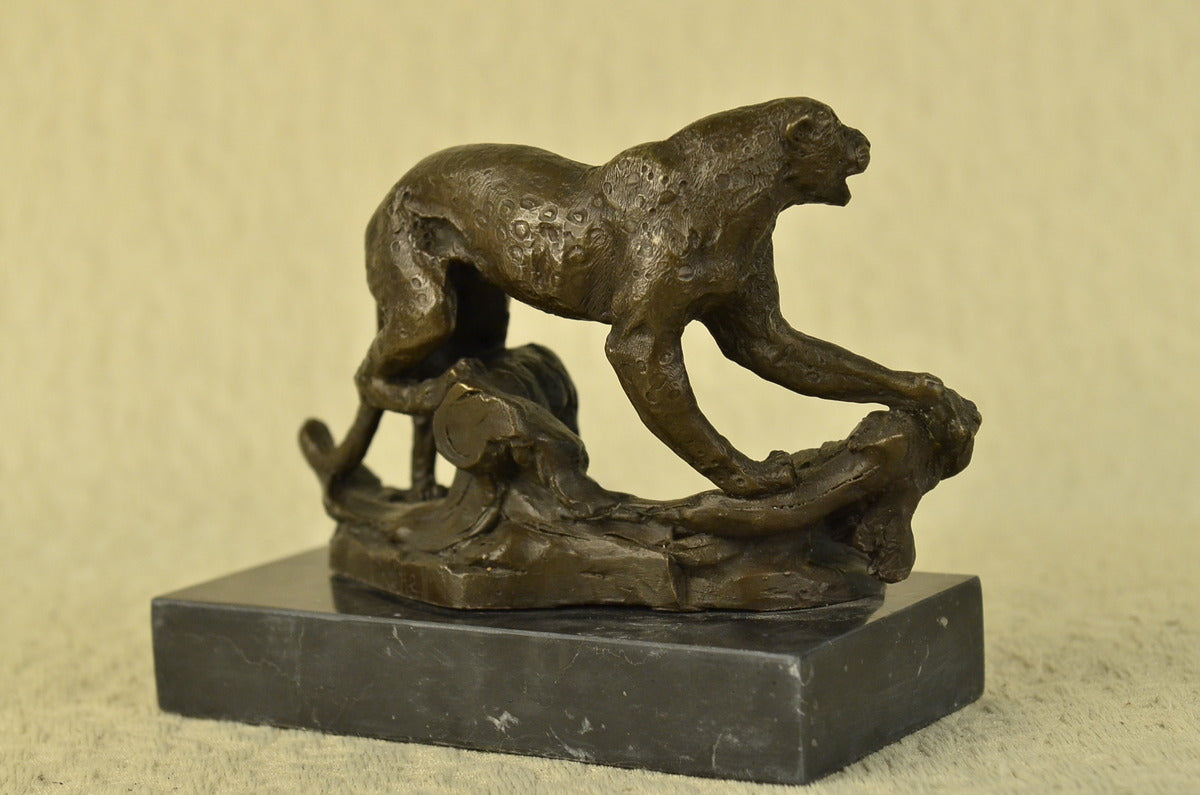 Handcrafted bronze sculpture SALE Nouveau Art Style Deco Art Wildlife Cheetah