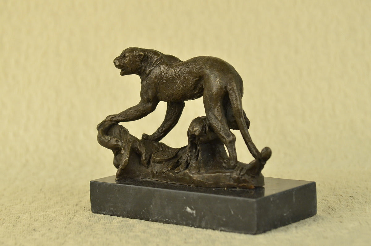 Handcrafted bronze sculpture SALE Nouveau Art Style Deco Art Wildlife Cheetah