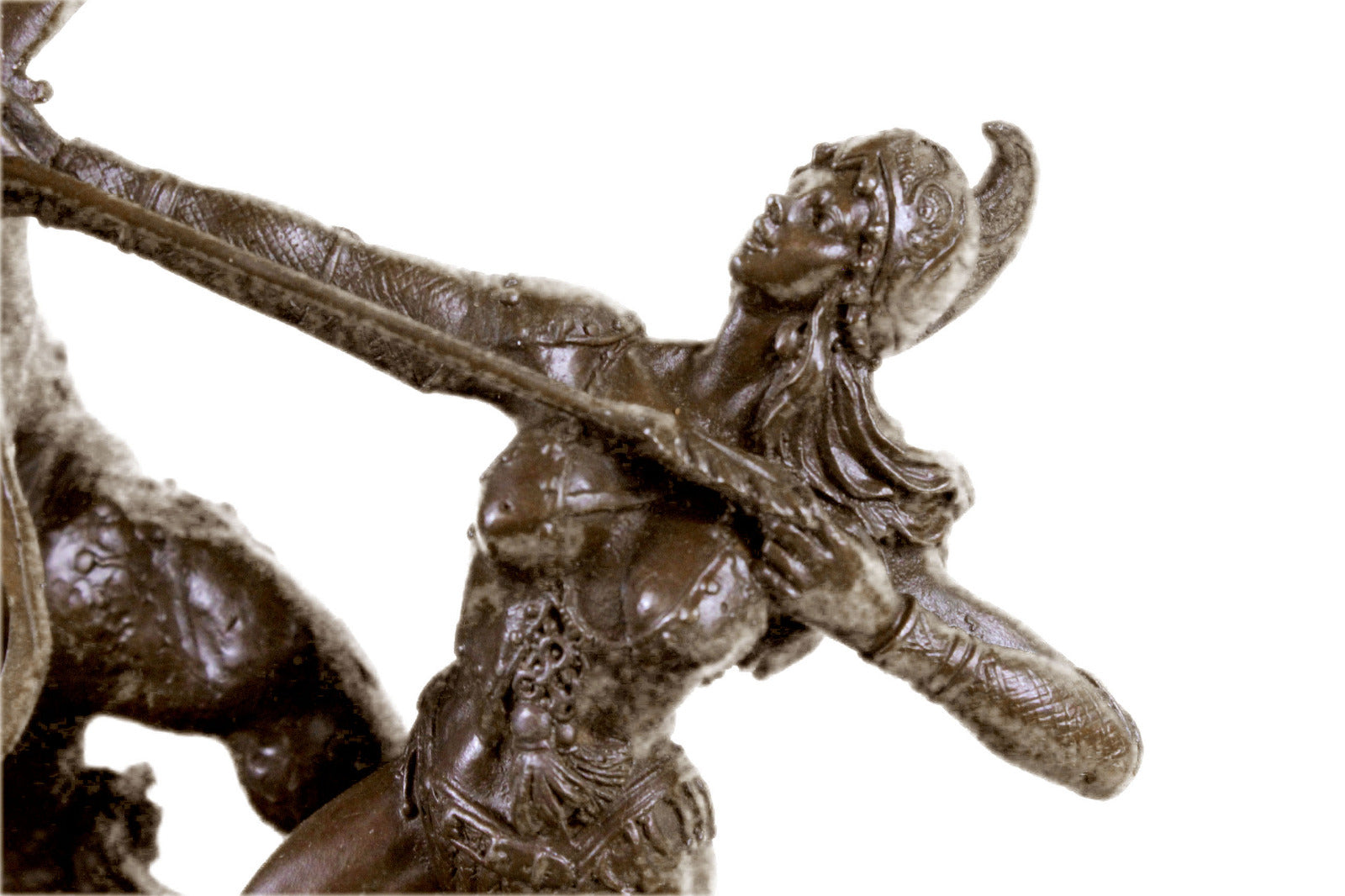 Handcrafted bronze sculpture SALE Fightin Warrior Woman Beautiful Mercie Signed