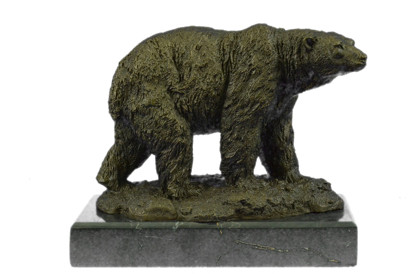 Bronze decor collectible sculpture Art Deco Original Milo Polar Bear Eskimo Wild