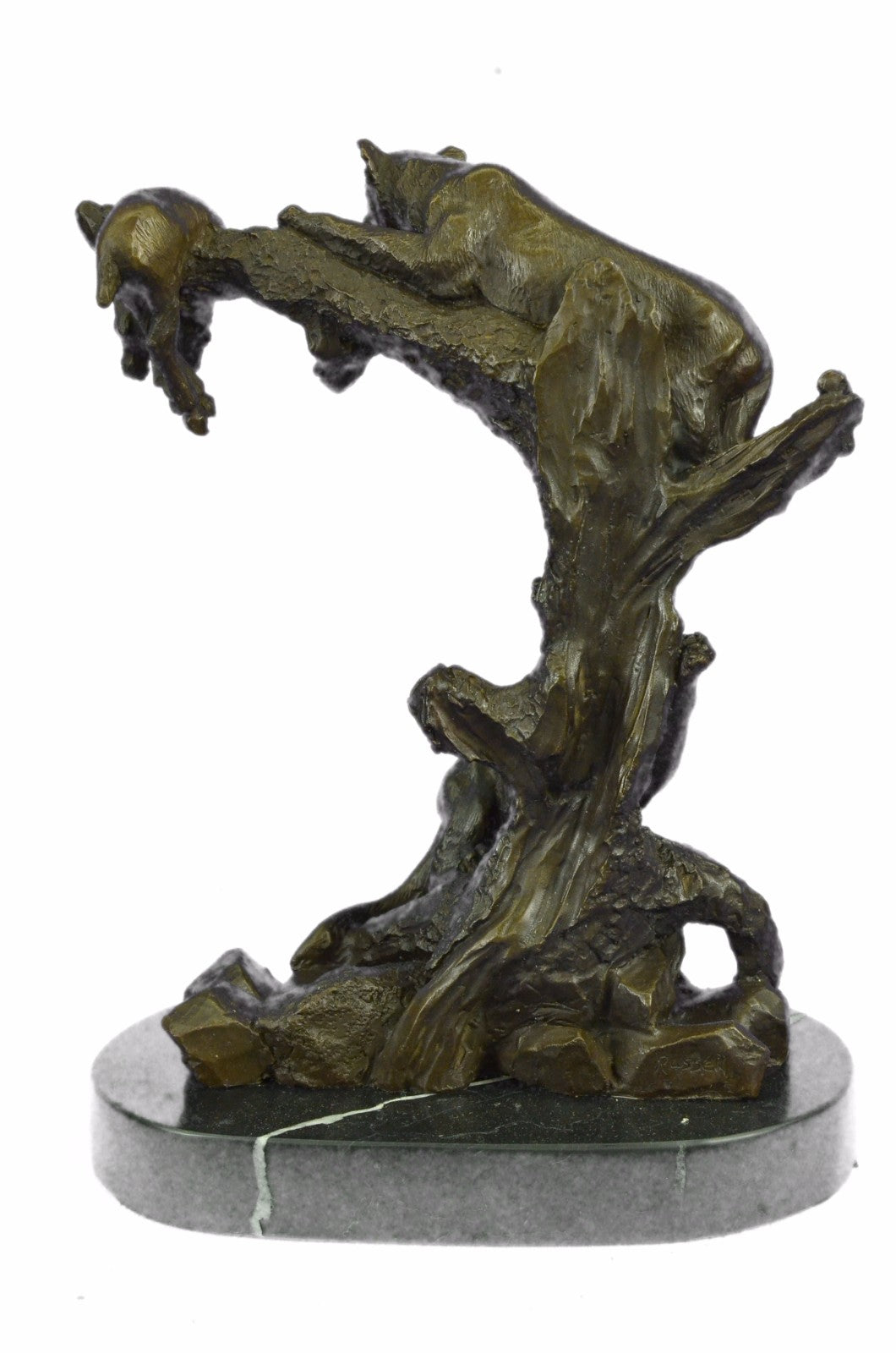 Art Deco Wildlife Bronze Sculpture Mountain Lion with Prey Bronze Sculpture Sale