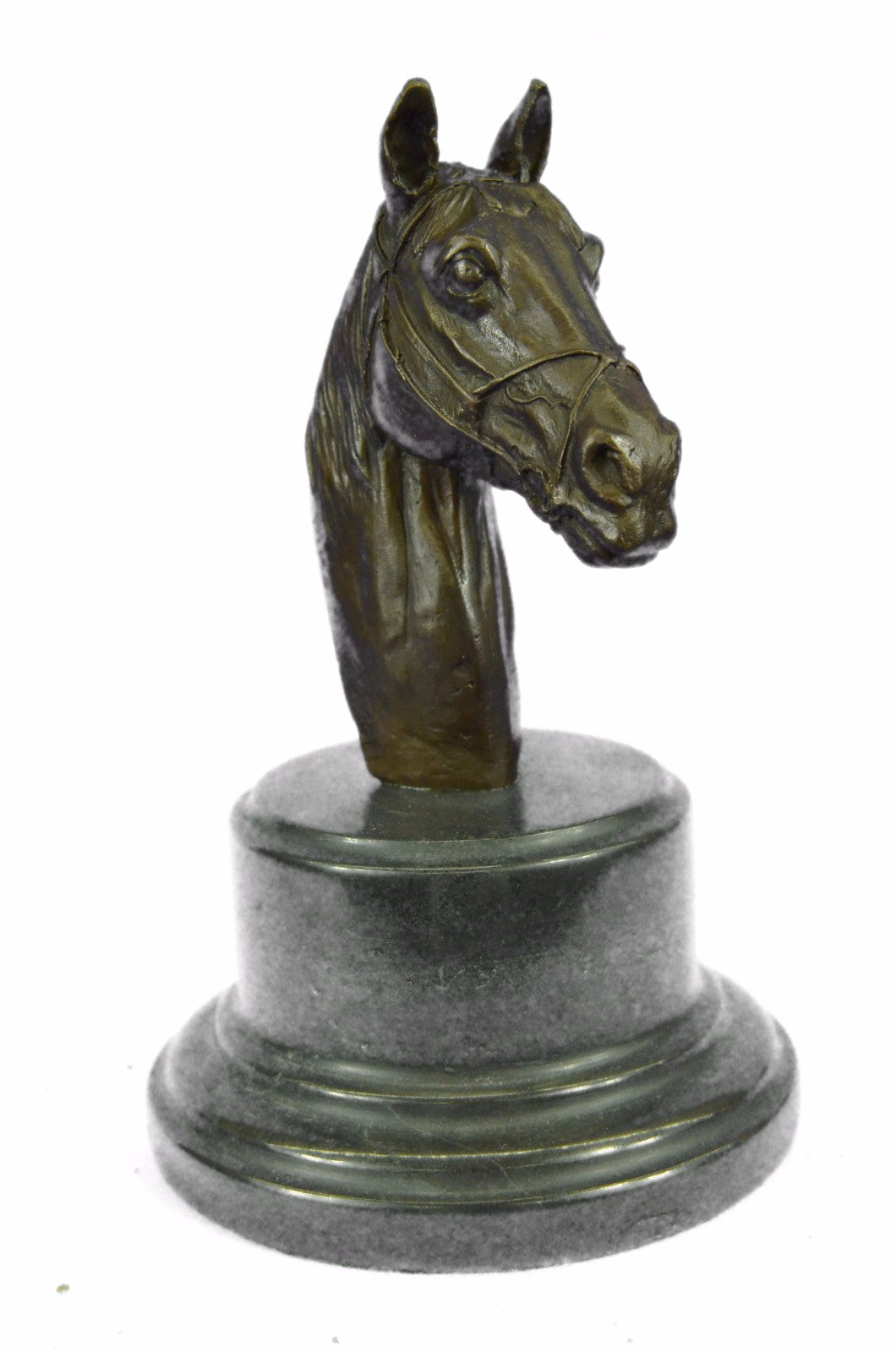 Horse Lovers Real Bronze Horses Head Dual Bust Sculpture Statue Equestrian Decor