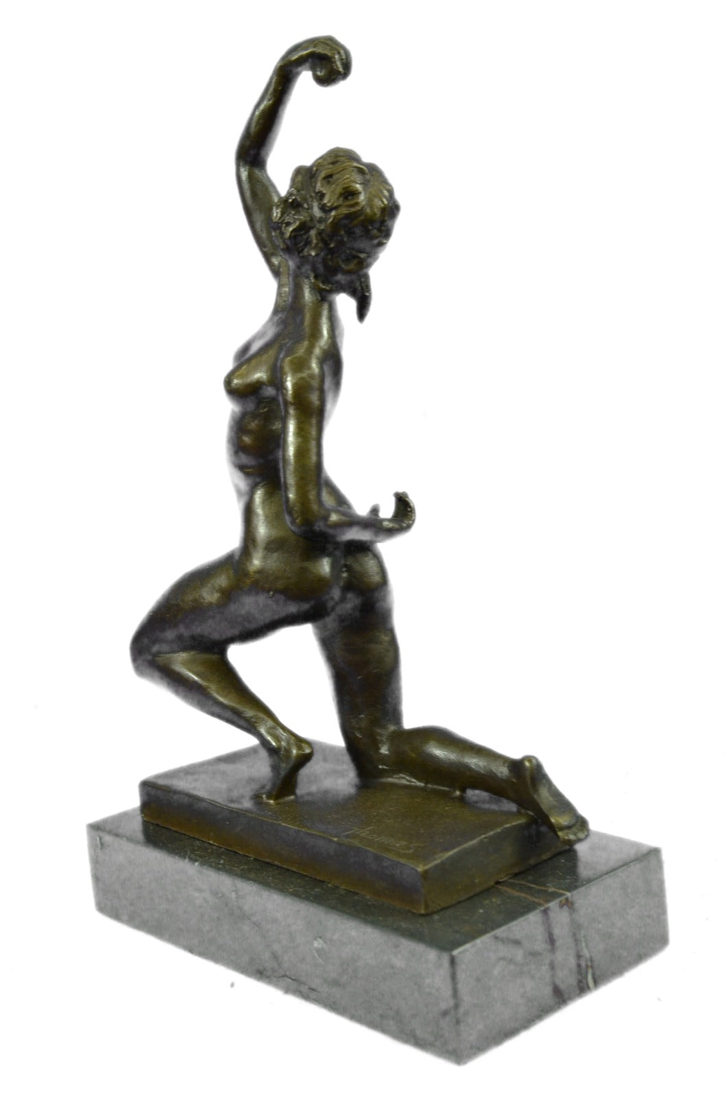 Discus Thrower Nude Statue Bronze Sculpture Roman Female Figurine Art Decor Sale