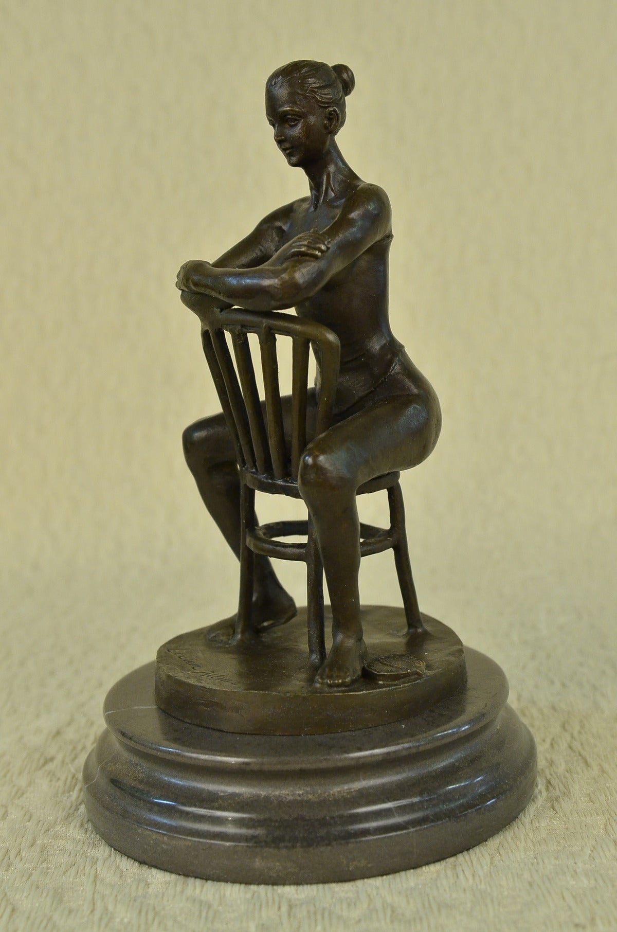 Handcrafted bronze sculpture SALE Marble Woman Nude Strong Alliot Lucien *