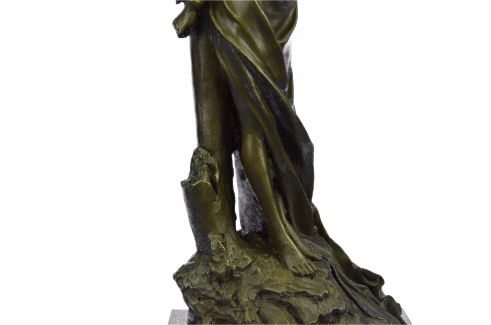 Nude Captive Woman Bronze Marble Statue by Thomas Hot Cast Patina Sculpture 