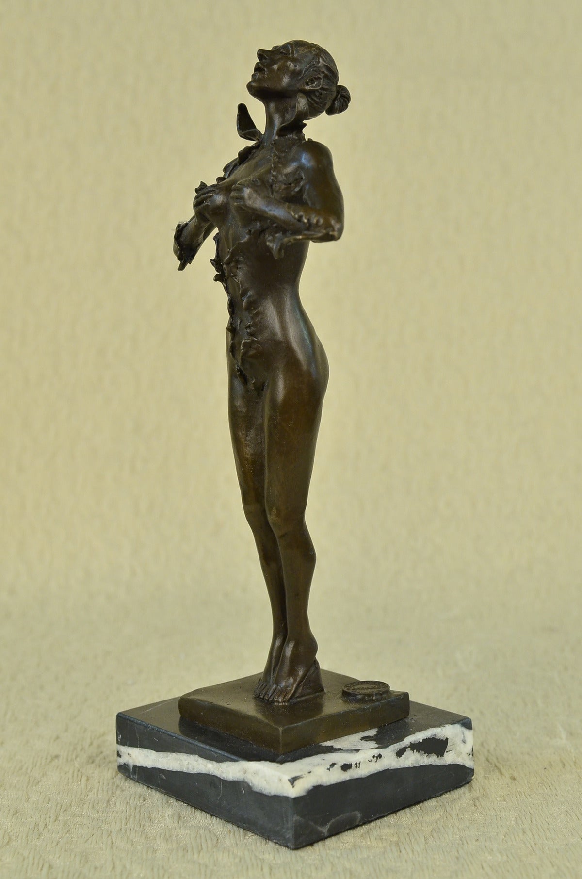 Handcrafted bronze sculpture SALE Woman Nude Semi Seger Ernst Signed