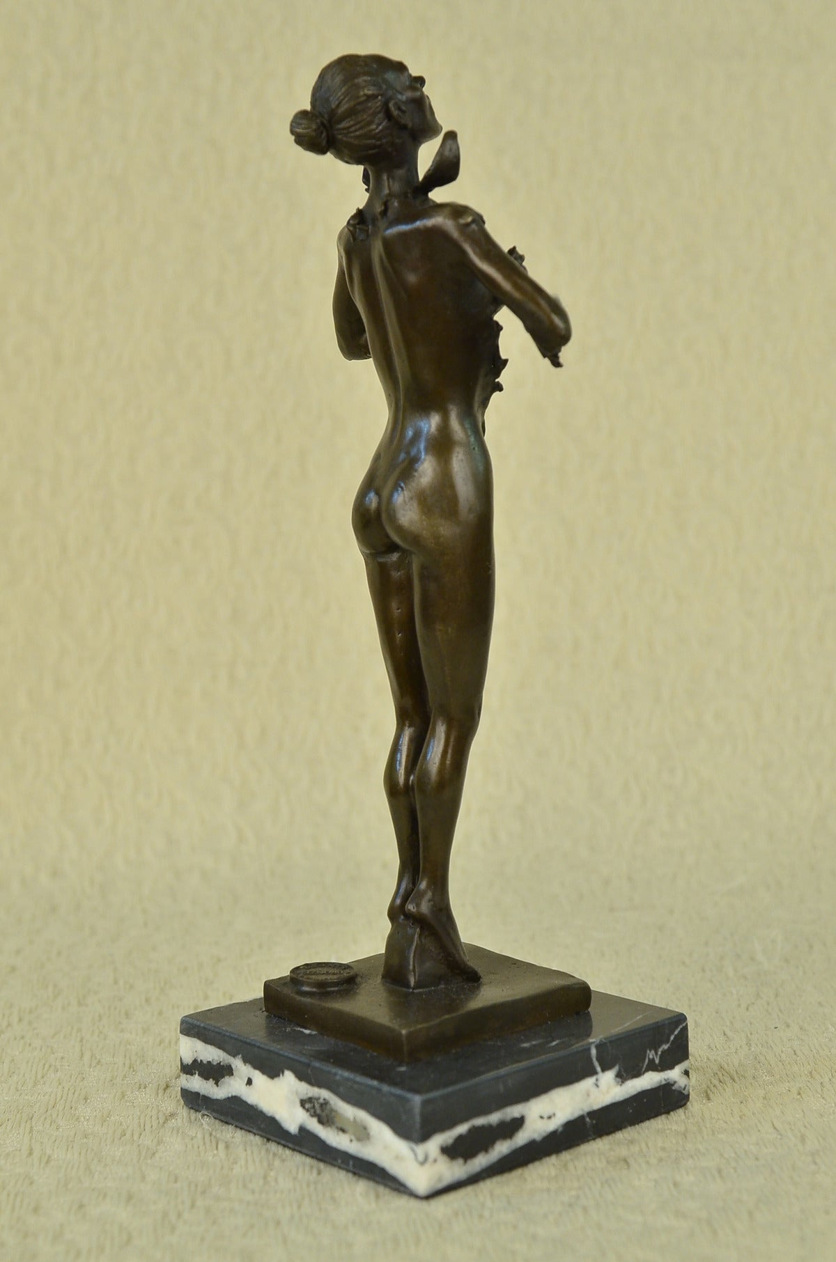 Handcrafted bronze sculpture SALE Woman Nude Semi Seger Ernst Signed