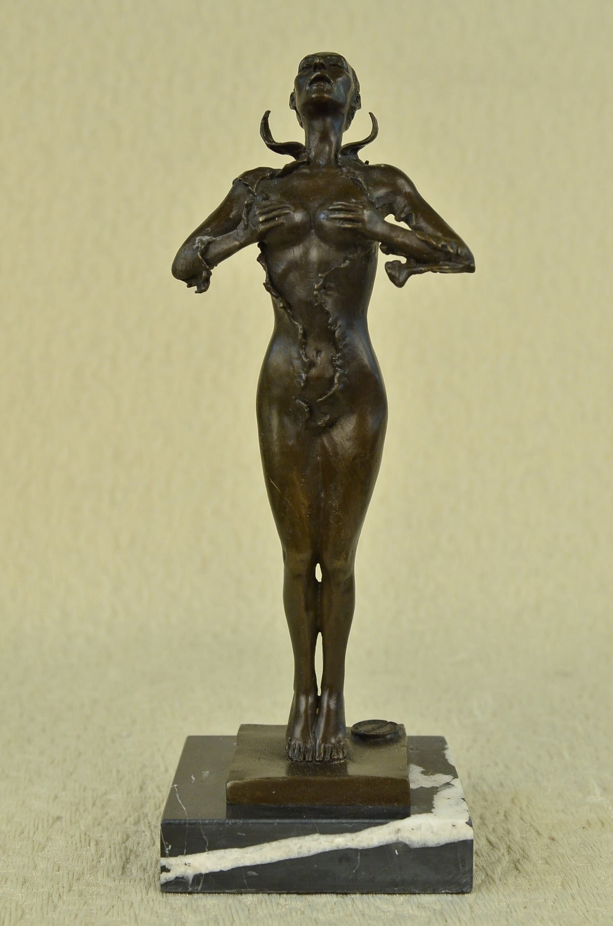 Handcrafted bronze sculpture SALE Woman Nude Semi Seger Ernst Signed