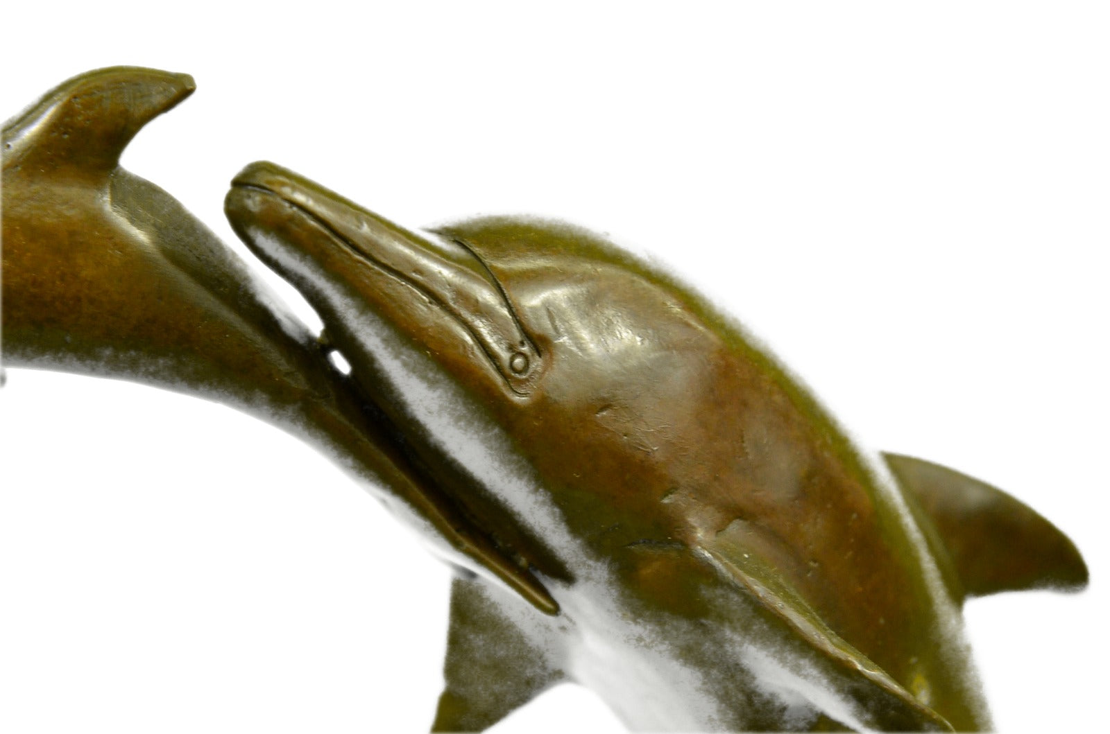 Art Deco two Dolphin Hand Made by Lost Wax Hot Cast Museum Quality Artwork