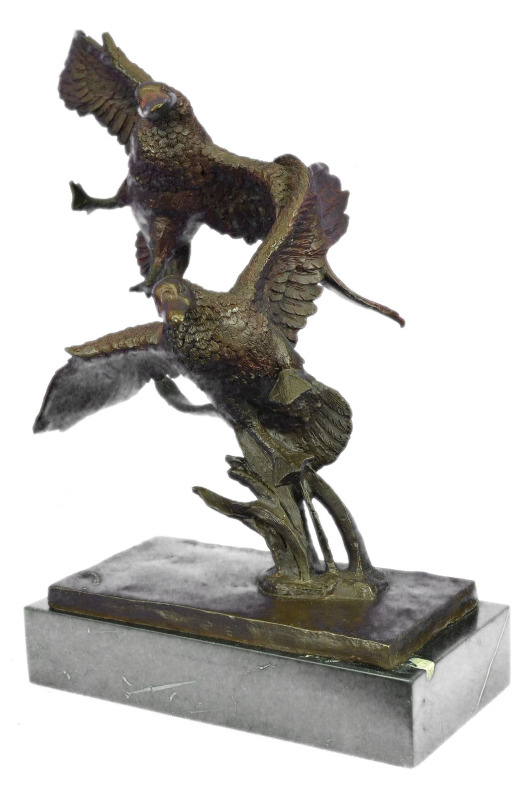 Ducks in Flight Duck Game Hunter Gift Bird Wildlife Gift Bronze Marble Statue